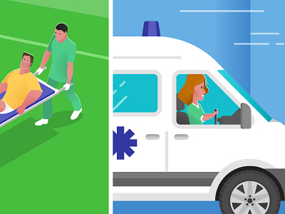 Quick shot from an upcoming explainer video - 3 accident ambulance design explainer medical rugby sport