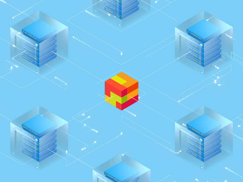 Data centers after affects c4d isometric