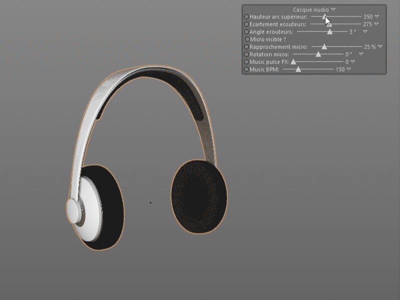 C4d Headphones Rig 3d cinema4d headphones model parametric rig xpresso