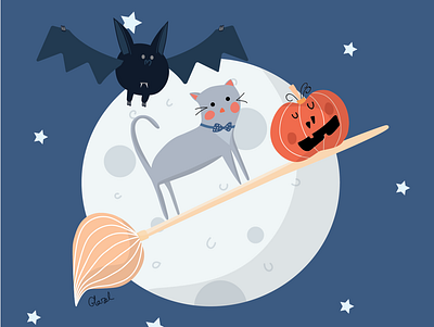 Halloween night illustration