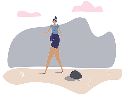 my self flat design flatdesign illustration self portrait selfportrait simple summer