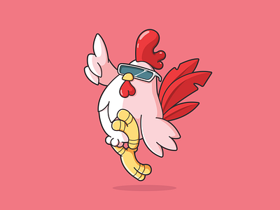 Cool Chicken character chicken cool design illustration jump vector