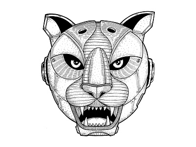 Big Cat drawing illustration matt corrado pen and ink