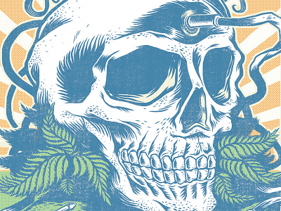 Plug In drawing graphic illustration poster skeleton skull