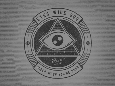 Eyes Wide 365 bright light design graphic icon logo patch tee shirt