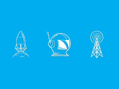 Bright Light Media Icons bright light design graphic icons radio tower rocket space