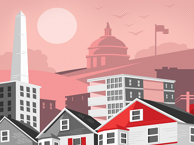 Urban Poster Update buildings house illustration red train urban vector