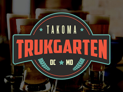 Takoma Trukgarten badge beer bright light media label logo takoma park