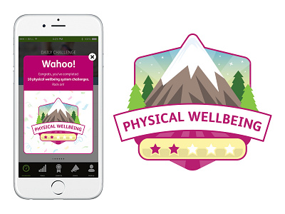 Wellness App Badge app badge icon illustration mobile mountain purple