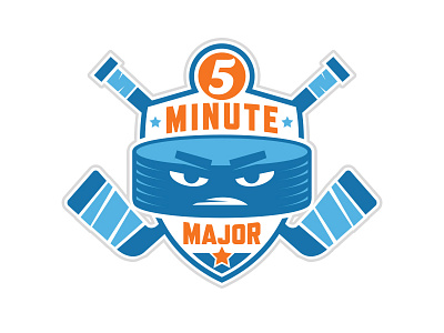 5 Minute Major Logo badge blue hockey ice hockey icon logo sports