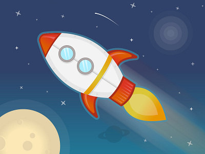 Rocket Animation animation illustration moon rocket space stars vector
