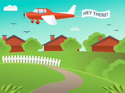 Airplane Animation airplane animation houses illustration neighborhood vector