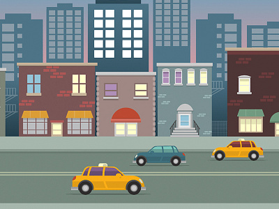 City Scene animation cars cityscape illustration illustrator vector