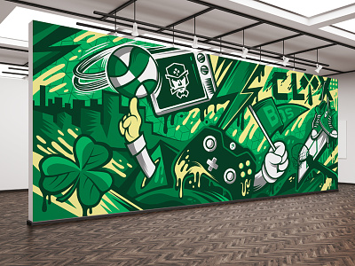 Boston CLTX boston graphic green illustration mural nba nka2k sports