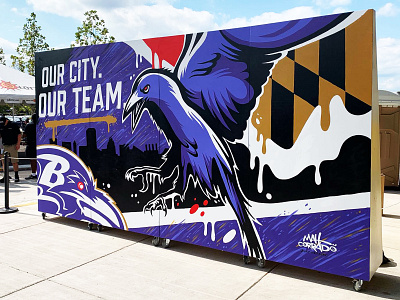Baltimore Ravens Mural art artist baltimore football mural mural design painting sports