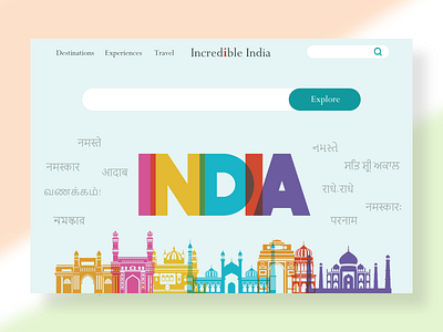 Incredible India Landing page DailyUi003 #DailyUI