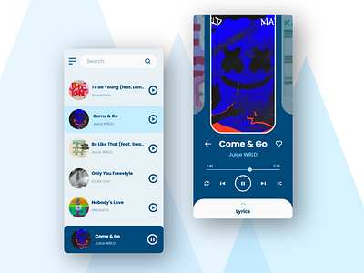 Music Player App Design Mockup adobexduikit android daily dailydesignchallenge dailyui dailyuichallenge design dribbble flat inspiration ios minimalism music app music player music player app music player ui simplistic ui