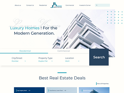 Landing Page For Real Estate Company adobexduikit branding design dribbble flat logo minimalism simplistic ui web