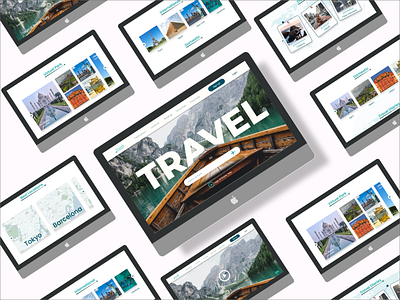 Travelly Travel Website adobexd adobexduikit dailyui design dribbble flat flatdesign inspiration minimalism simplistic travel travel agency traveling travelling ux web website