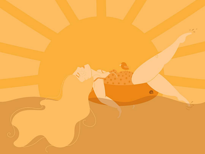 Yellow sun ilustration artwork design