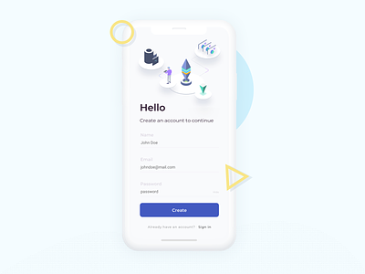 Daily UI Challenge #001 - Sign Up account app crypto crypto currencies daily ui challenge dailyui dailyui 001 dailyui challenge design illustration mobile mobile app mobile app design register sign up ui vector