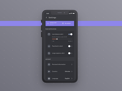 Daily Ui Challenge  #007 - Settings