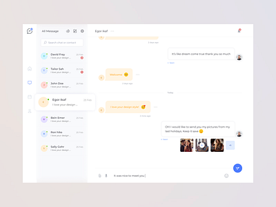 Daily Ui Challenge #013 - Direct Messaging by Yurii Liubymov on Dribbble