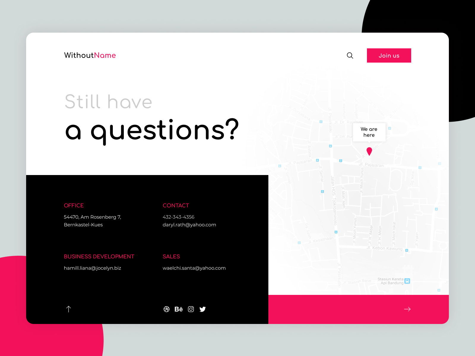 Contact Us - Daily Ui #028 by Yurii Liubymov on Dribbble