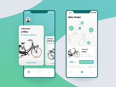 Map - Daily Ui #029 app bicycle bike bike sharing daily ui challenge dailyui dailyui 029 dailyui challenge design map mobile mobile app ui vector