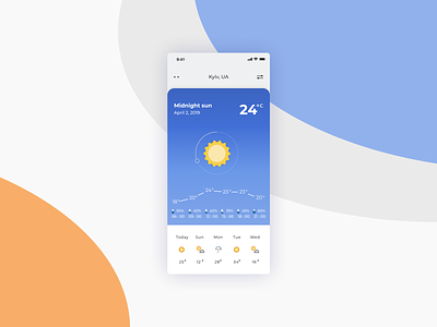 Daily Ui Challenge #037 - Weather app daily ui challenge dailyui dailyui challenge dailyui037 design mobile app sun temperature ui weather weather app