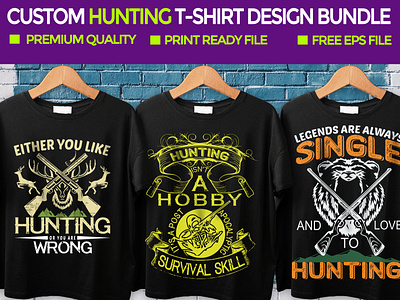 Custom Hunting T-Shirt Design Bundle graphic design illustration t shirt design trendy t shirt typography