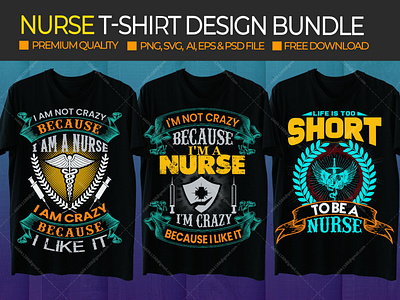 Nurse T-Shirt Design Bundle branding branding tshirt design custom t shirt design funny tshirt graphic design illustration t shirt design trendy t shirt typhography