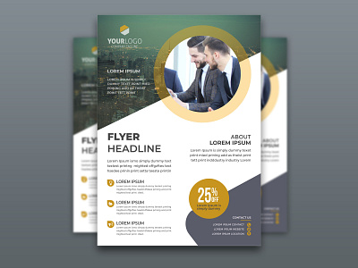 Modern Flat and Elegant Corporate Business Flyer Design Template abstract banner business card concept design diagram element graphic icon illustration infographic page sign symbol template text vector web website