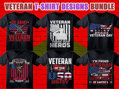 Veteran T-Shirt Design Bundle graphic t shirt retro vintage t shirt t shirt design typographic t shirt