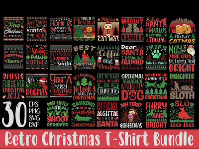 Retro Christmas T-Shirt Bundle christmas sweater