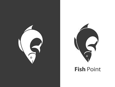 Fish Point Logo Design branding flat icon logo minimal vector