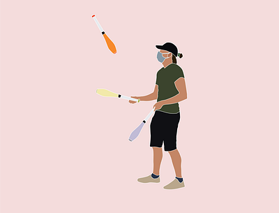 Flat People Juggling art covid flat illustration illustrator juggle minimal vector