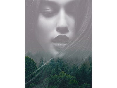 Woman's Nature 02 - "Mystical Forest" Photomanipulation series art artistic beautiful double exposure earth fog forest girl graphic design image editing mystical nature photo edit photo editing photomanipulation photoshop photoshop skills woman woods