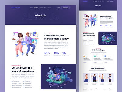 SAAS Agency Website About Us Page 2022 ui design about us creative landing page landing page design new saas saas agency saas landing page tdendy design ui ui ux web design website design