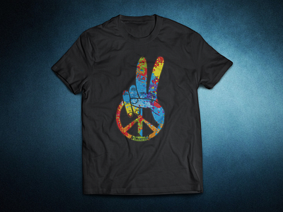grooverelly colors logo peace t shirt