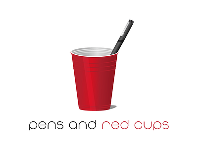 Pens and Red Cups cup nonchalance pen plastic realistic red