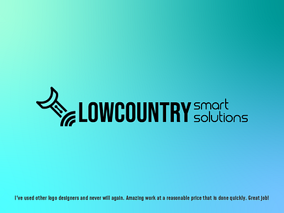 Lowcountry smart solutions blue design illustrator it logo metahumandesign minimal tech technician vector
