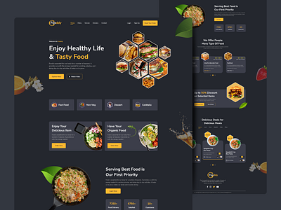 Food Delivery Landing Page bar burger cafe cafeteria coffee coffee shop cooking delivery food food and drink foodie homepage landing page menu order parcel pizza restaurant uiux web design