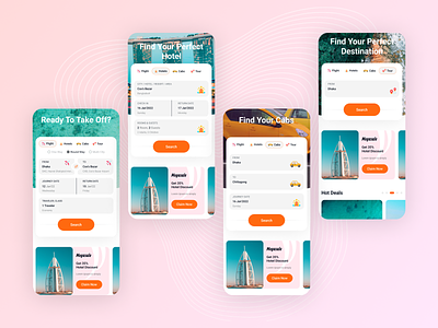 Flight Booking App 3d airline animation branding cabs booking flight app flight search flight ticket booking graphic design hotel rooms booking logo motion graphics plane ticket booking ticket booking app tour and travel travel agency ui uiux web design