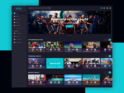 Sports Streaming website e sports fifa football gaming gaming website landing page live streming movie website overlay soccer sports sports live sports streaming website stream package streaming twitch twitch overlay uiux webdesign website