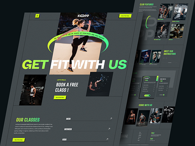 KOPP - Fitness & Workout Landing Page bodybuilding cardio figma fitness fitness club fitness website gym health healthy landing page lifestyle nutrition personal trainer training ui design web website weightloss workout yoga