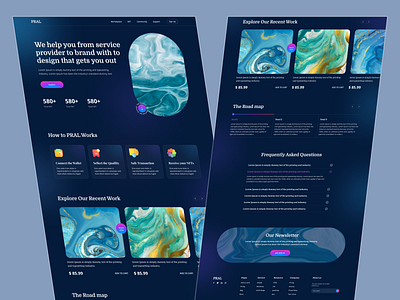 PRAL_NFT Website design blockchain crypto cryptocurrency dark defi digitalart interactiondesign landingpage mobileapp nft nftart nftmarketplace nftweb productdesign token uiux userinterfacedesign wallet web3 webdesign