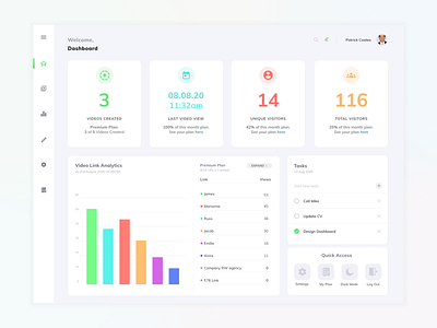 Video Resume Platform Dashboard dashboard graphic design ui webdesign