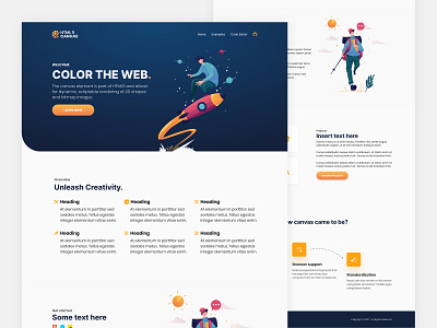 HTML Canvas Landing Page landing page ui webdesign