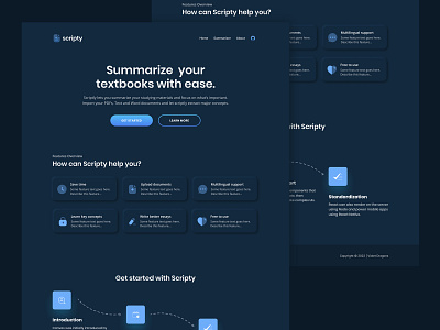 Scripty - Web Application Landing Page hackhaton landing page ui webdesign